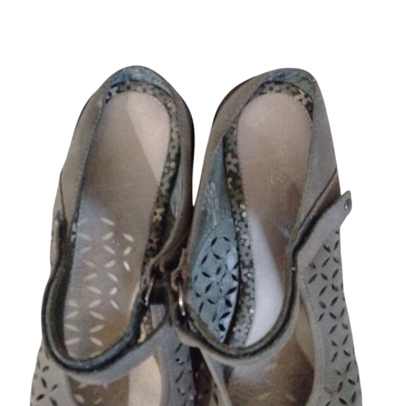 Jambu Army Green Suede Walking Mule Shoes Size 9.5 - Picture 5 of 11